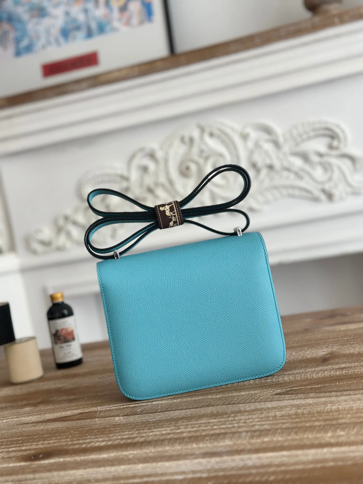 Hermès Constance 北方蓝 Epsom掌纹牛皮 斜挎包 19cm