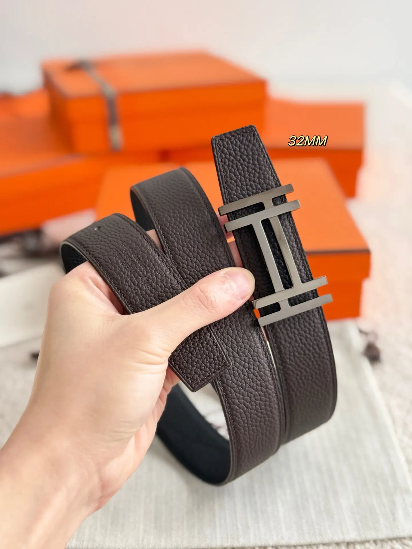 Hermès Togo牛皮 腰带 精致配饰
