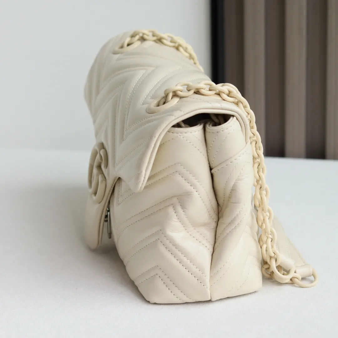 Black White Chain Bag Leather