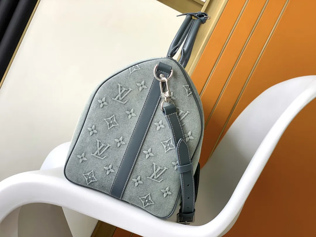 LV Keepall 牛仔 丹宁 牛皮 旅行袋 大容量旅行款