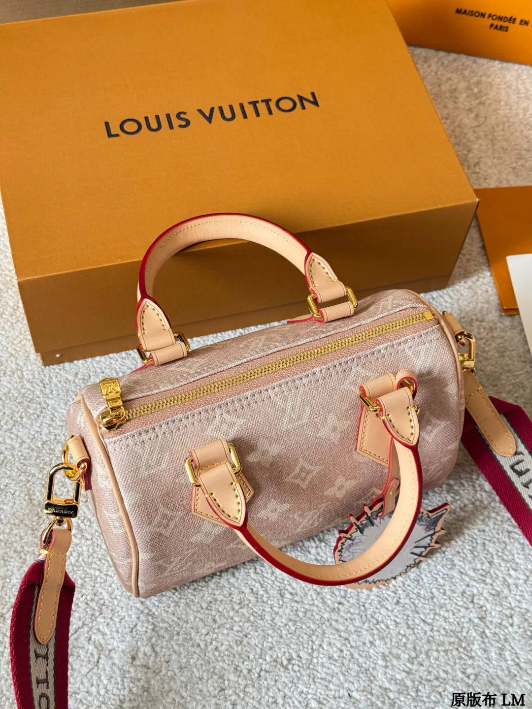 Louis Vuitton Red Monogram Crossbody Bag Lightweight Canvas