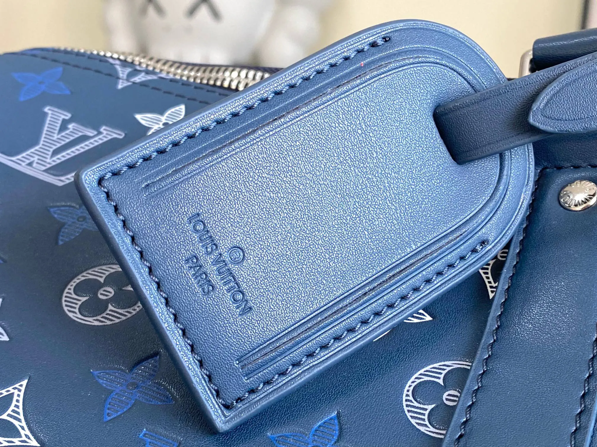 LV Keepall 蓝色 牛皮 旅行包 大容量旅行款