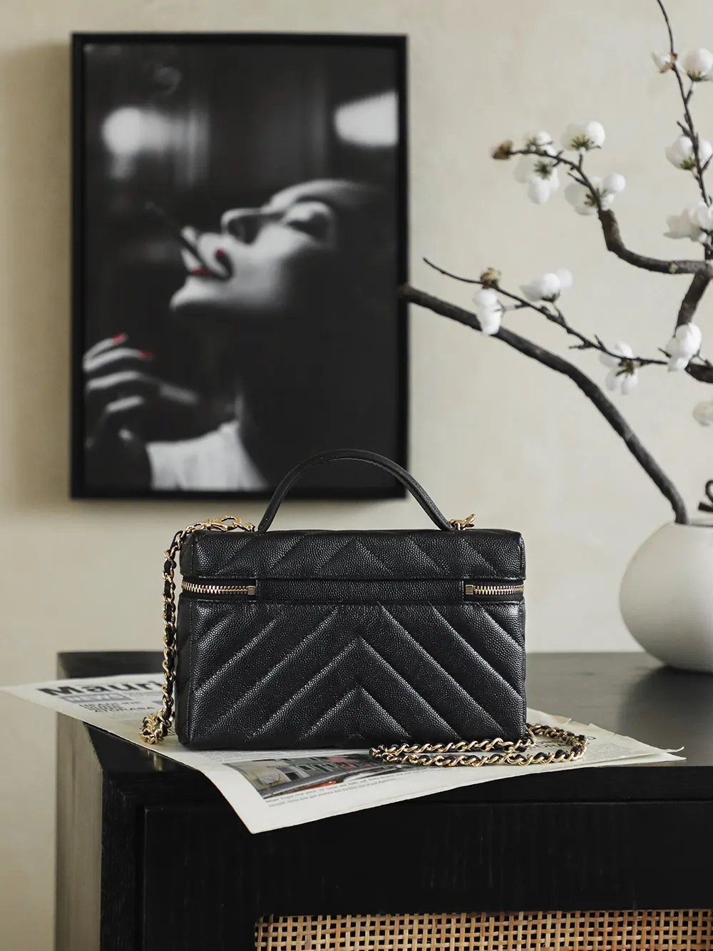 Black Brown Chain Bag Vintage
