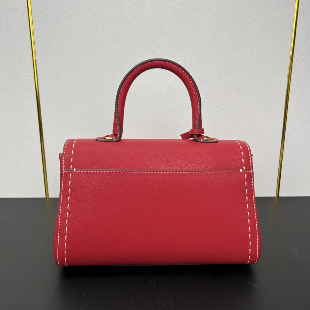 Delvaux 焦糖色 小牛皮 手提包 通勤手提款