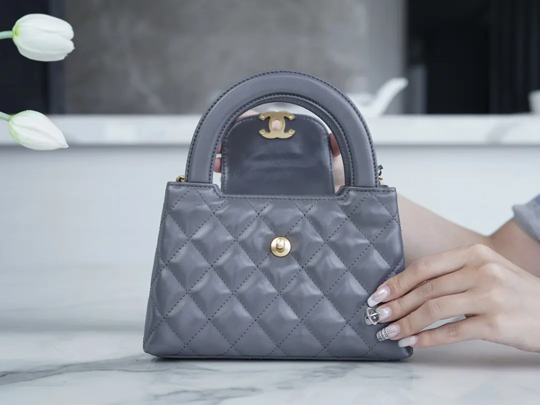 CHANEL 黑色 灰色 羊皮 手提包 通勤手提款