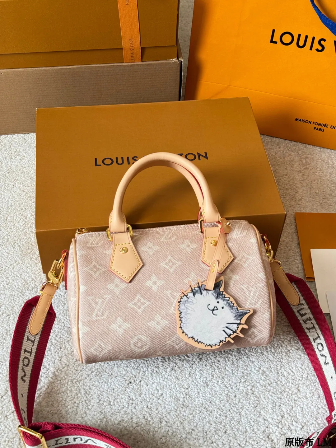 Louis Vuitton Red Monogram Crossbody Bag Lightweight Canvas