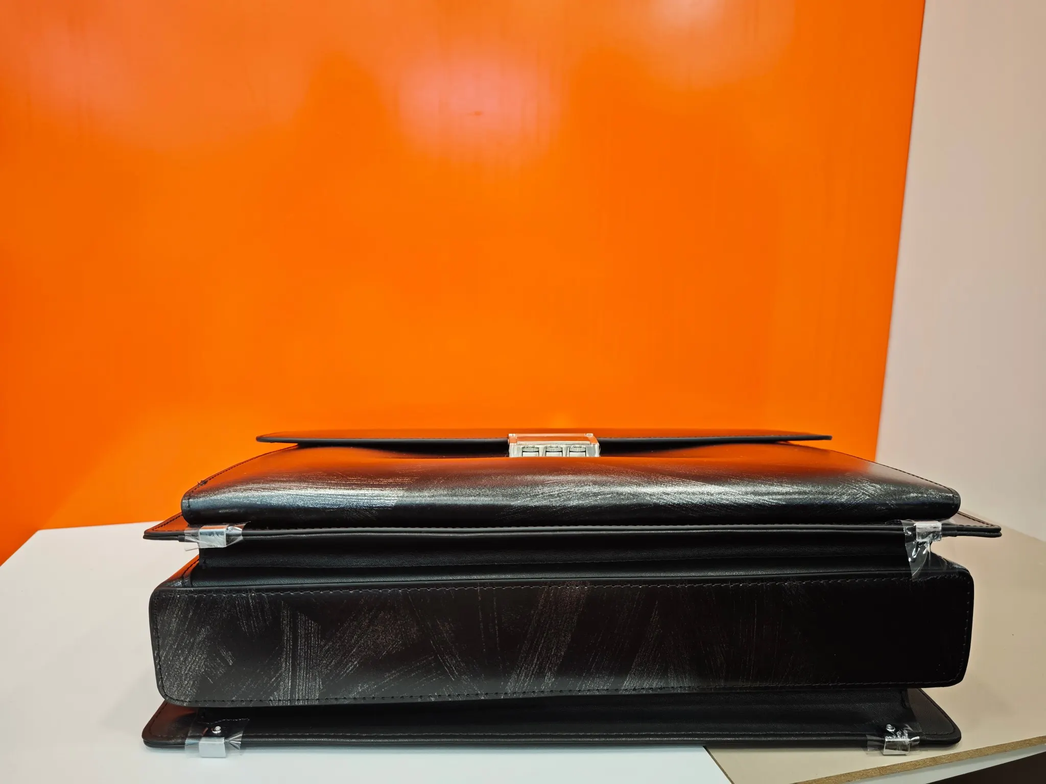 Black Briefcase Business Commuter Leather