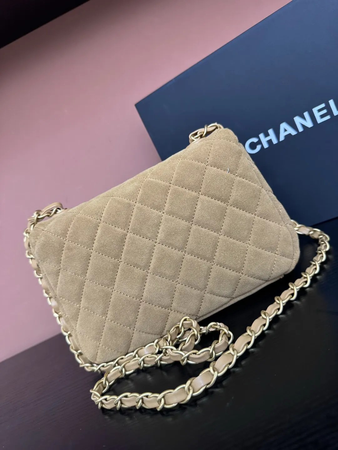 Chanel Suede Flap Chain Bag Shoulder and Crossbody Wear