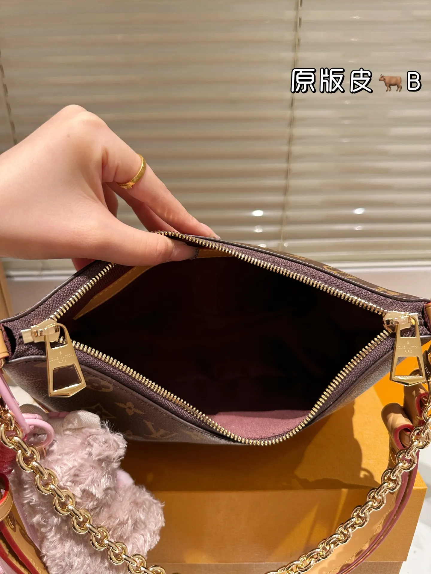 LV 老花 金色 牛皮 把肩带拆掉只用链条 雞就是个单问包 链条包 精致链条款
