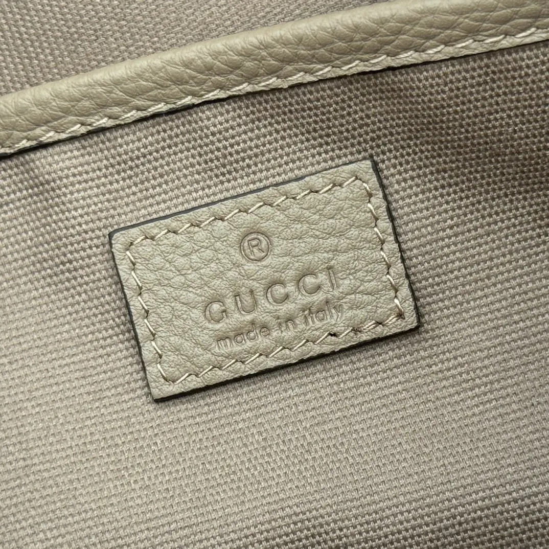 Gucci 白色 金色 牛皮 腋下包 復古腋下背款