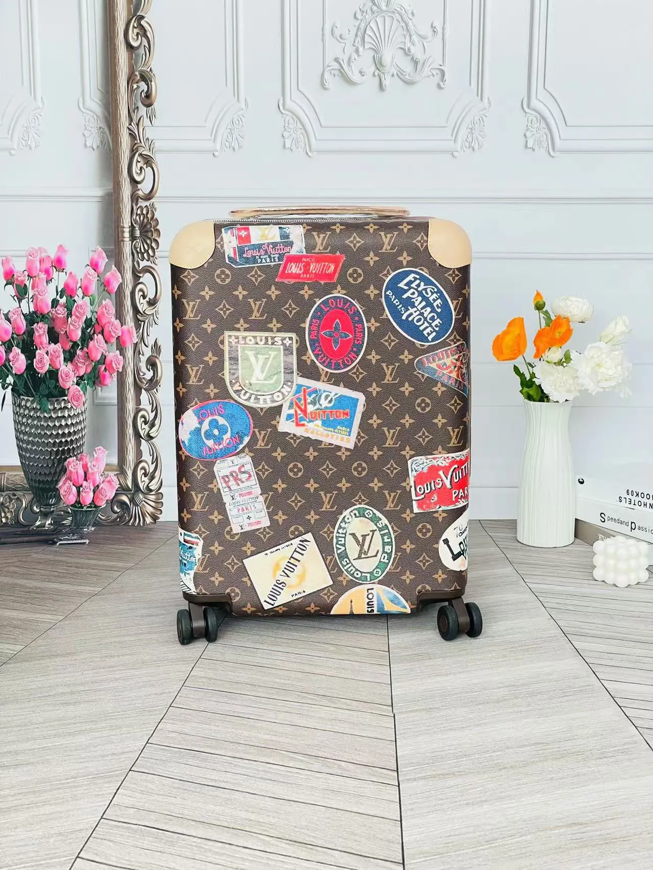 LV 老花 帆布 行李箱 旅行拉杆款 輕便出行款