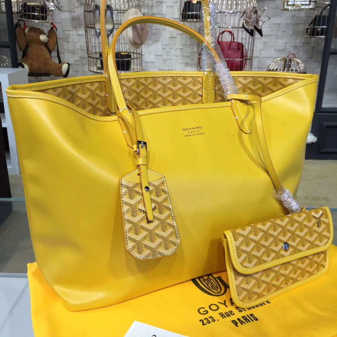 Goyard 戈雅 双面可用 充满法式优雅 订制Y字母涂鸦料 皮轻 托特包 大容量托特款