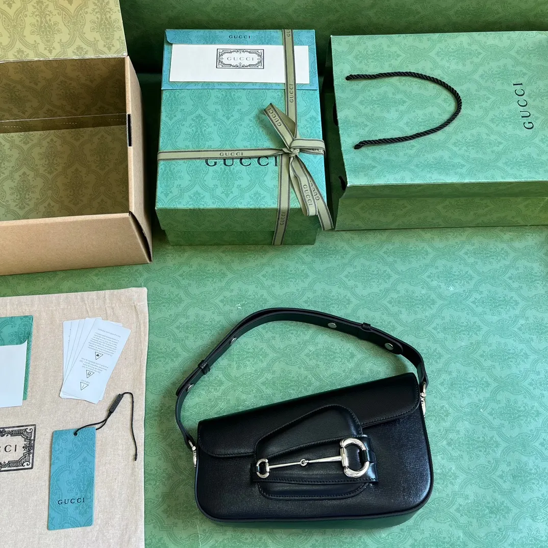 Gucci Horsebit 1955 老花马衔扣肩背包 单肩斜挎