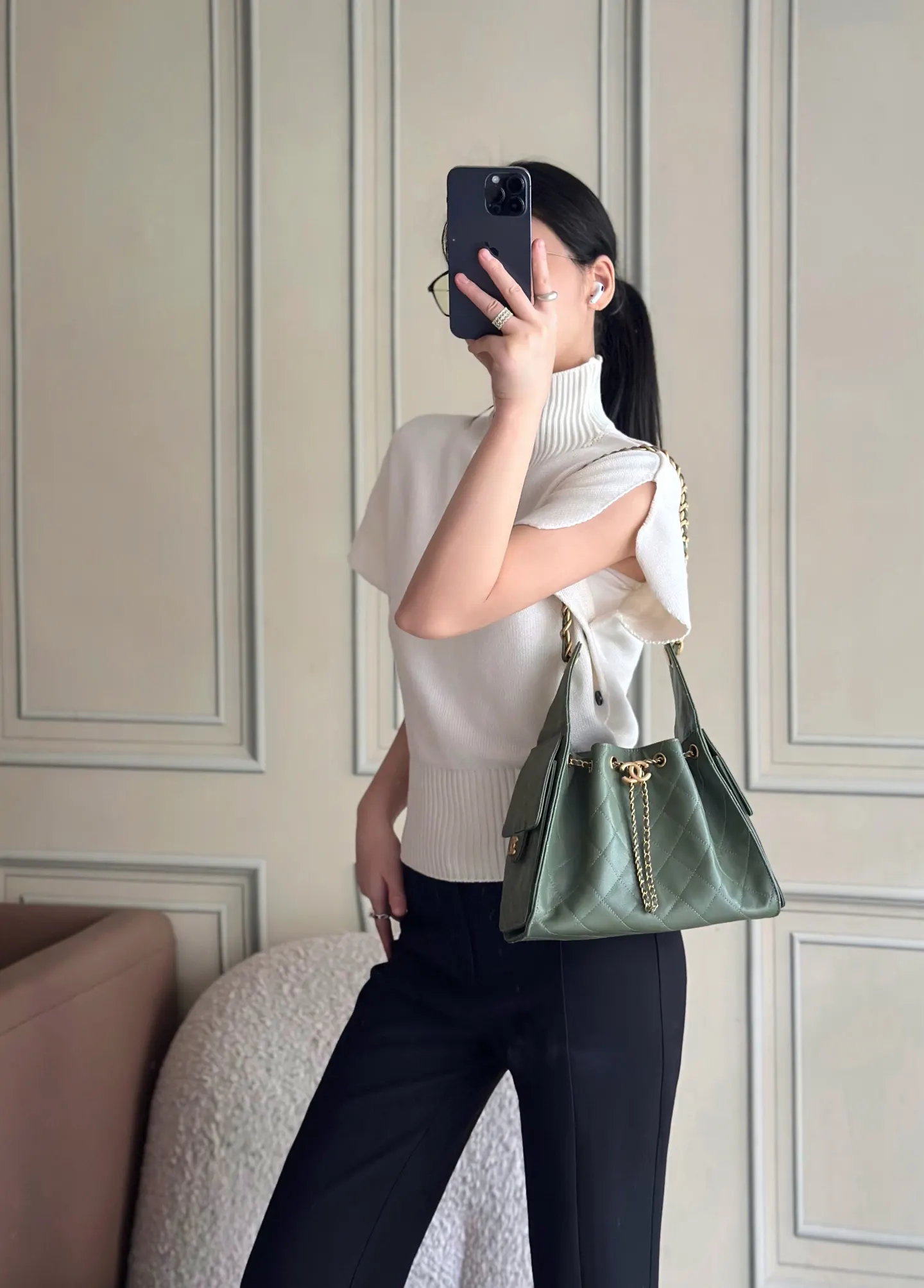 Chanel Hobo Shoulder Bag Vintage Leather