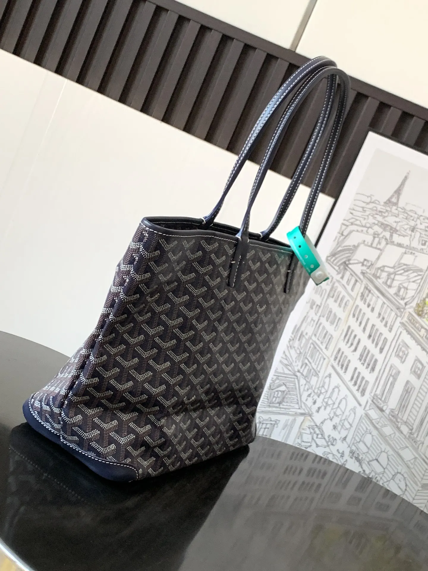Goyard 深藍 皮革 托特包 大容量托特款