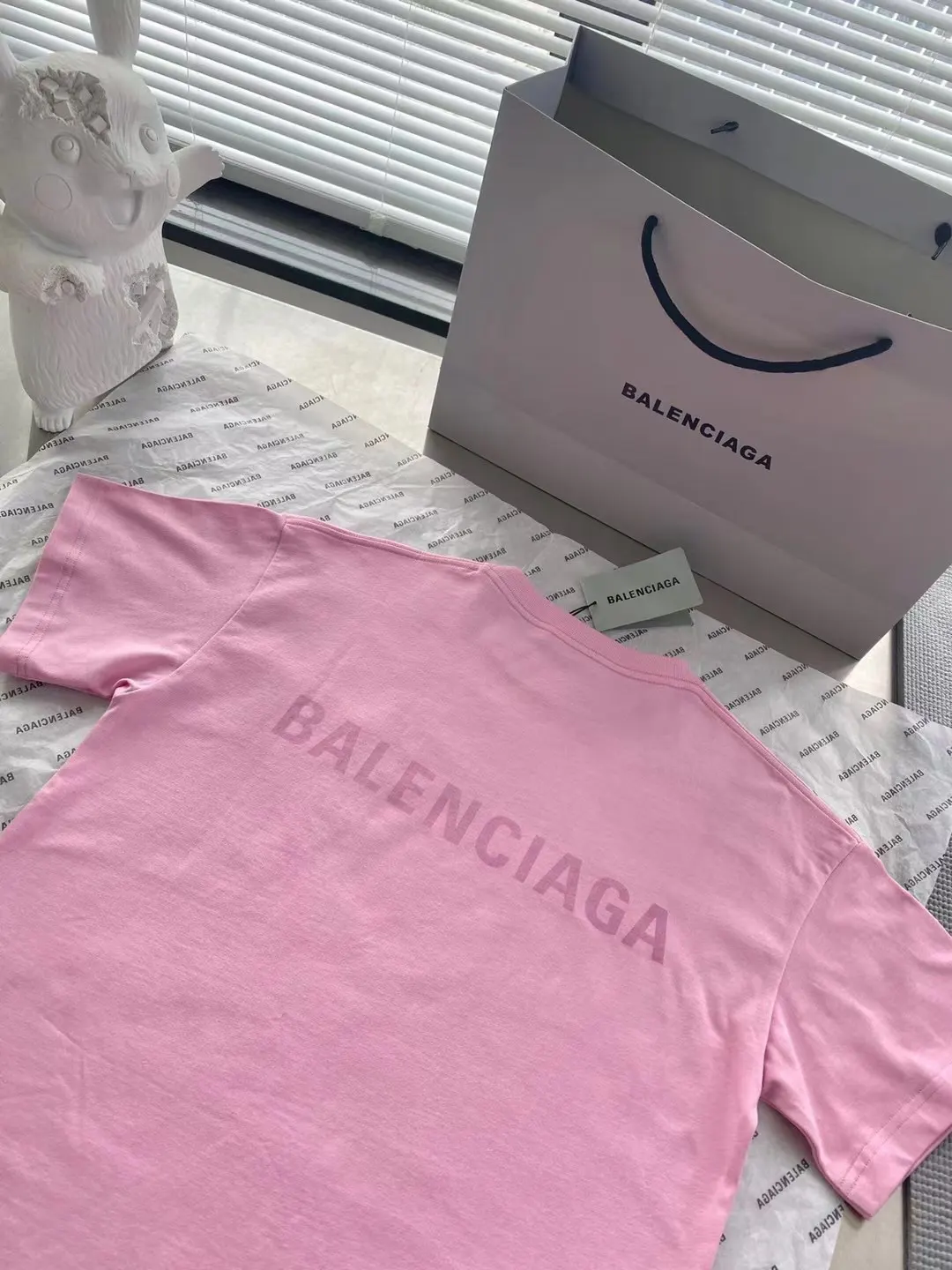 Balenciaga Blcg Pink Short Sleeve T-Shirt Street
