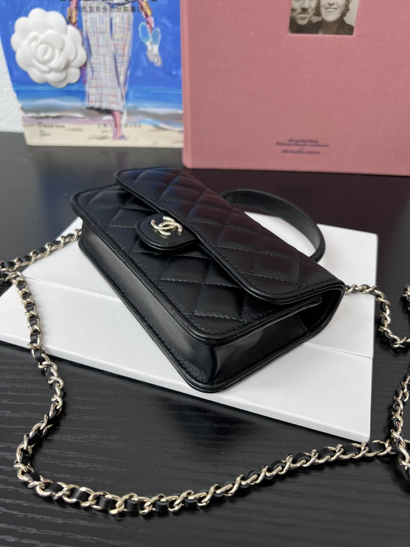 Chanel 22 Small Red Leather Chain Bag