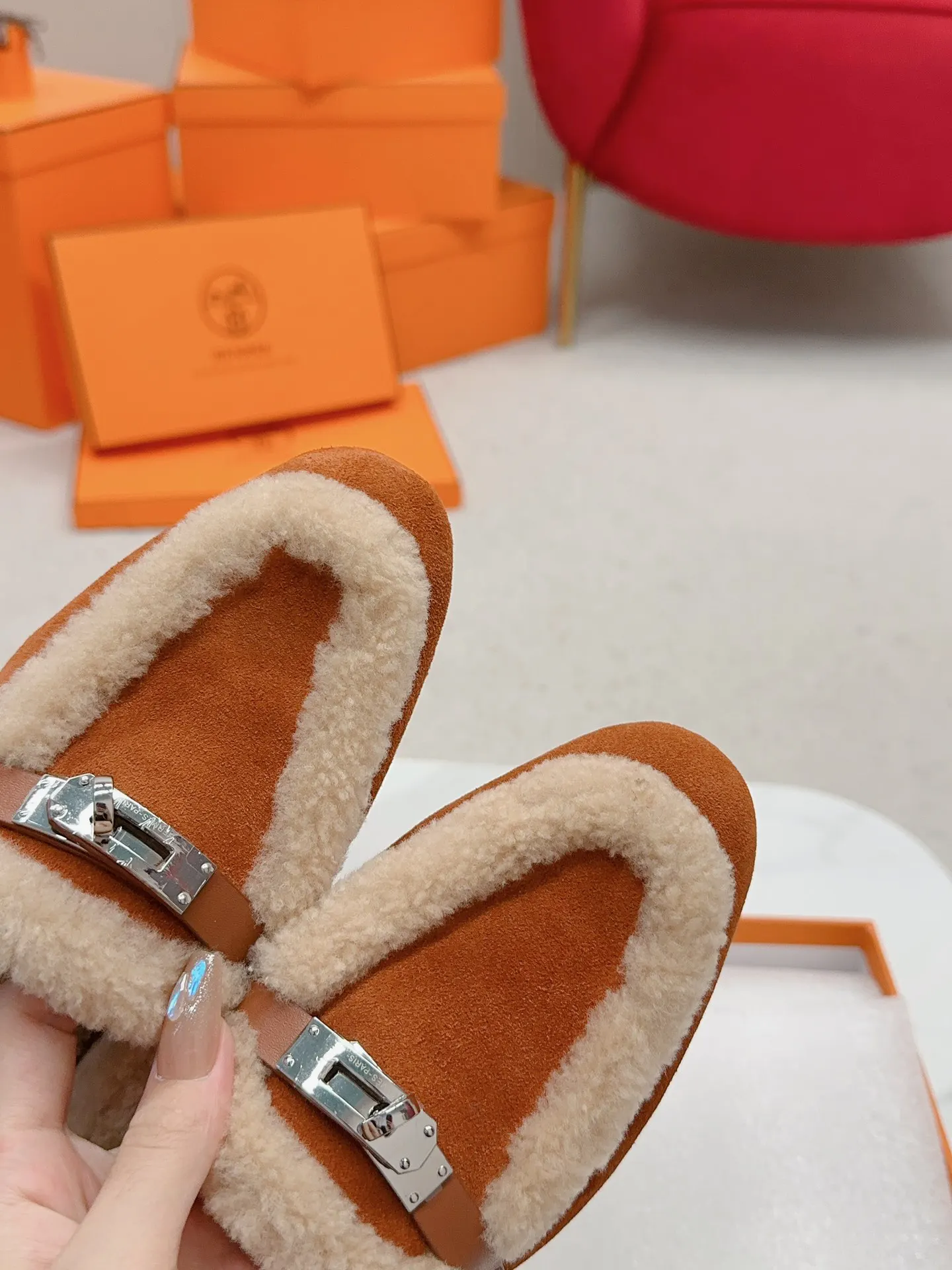 Hermès 小牛皮 拖鞋 舒适