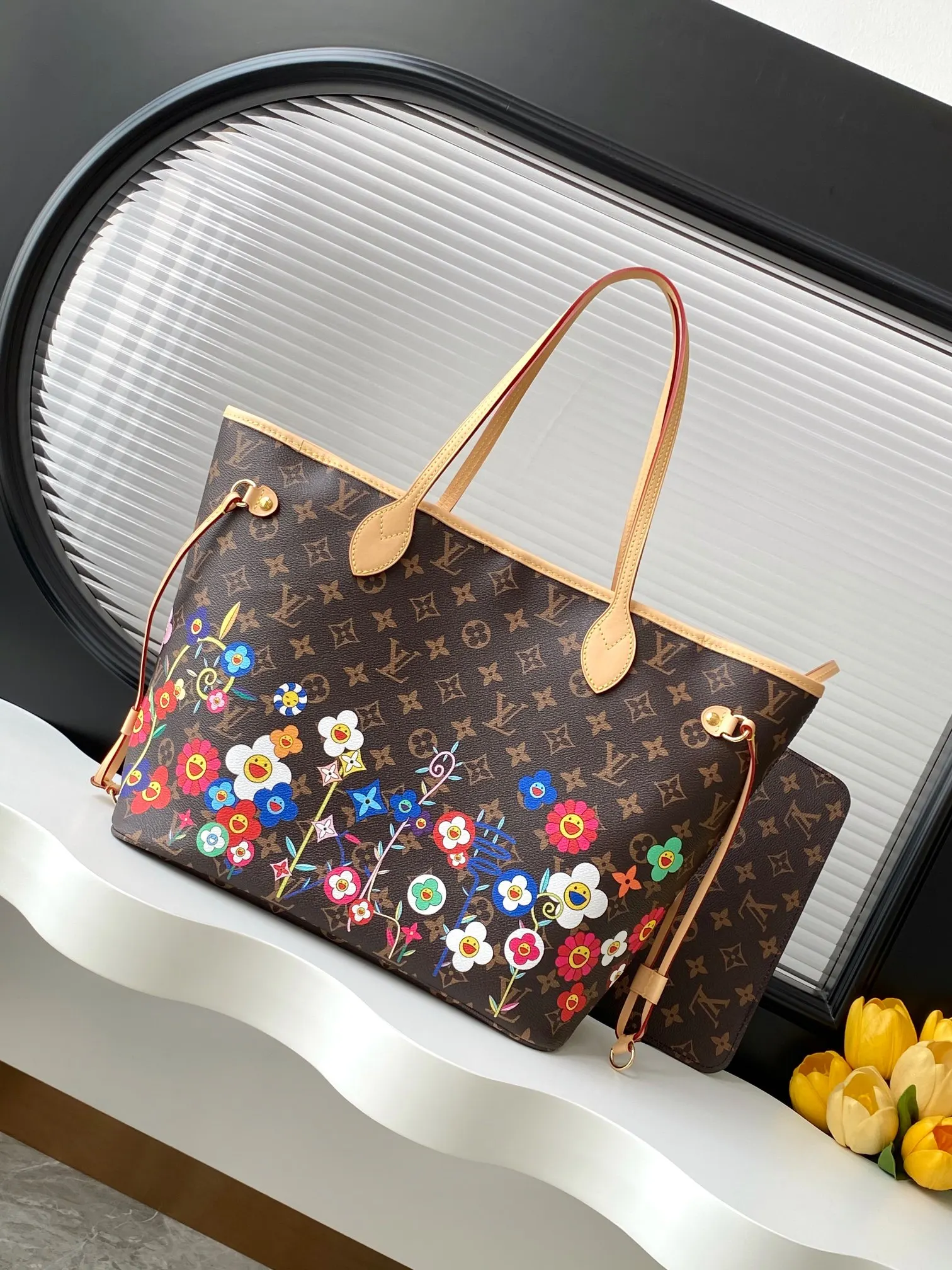LV Neverfull 牛皮 收納包 旅行收納款
