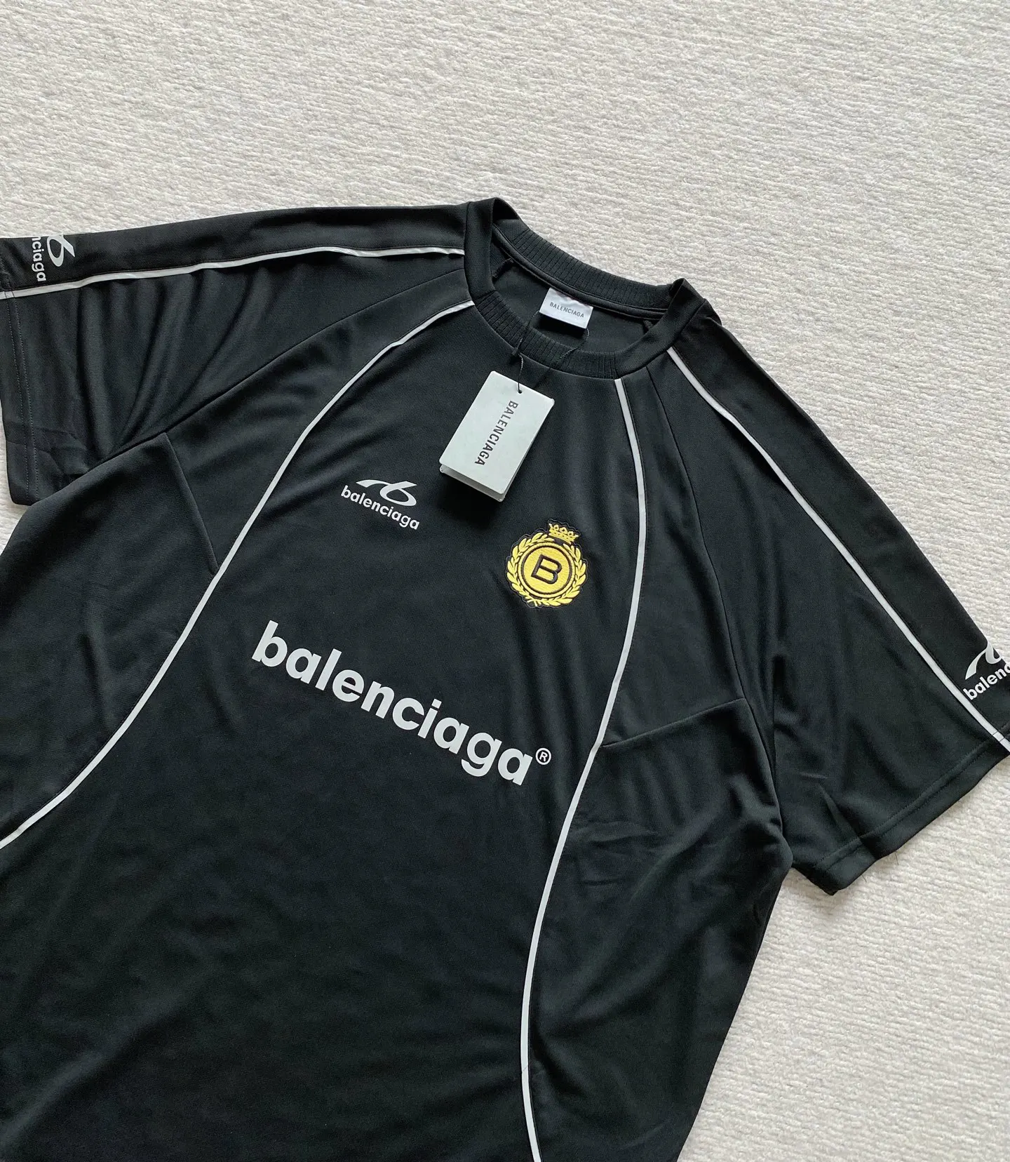 Balenciaga 黑色 Logo 短袖T恤 宽松休闲