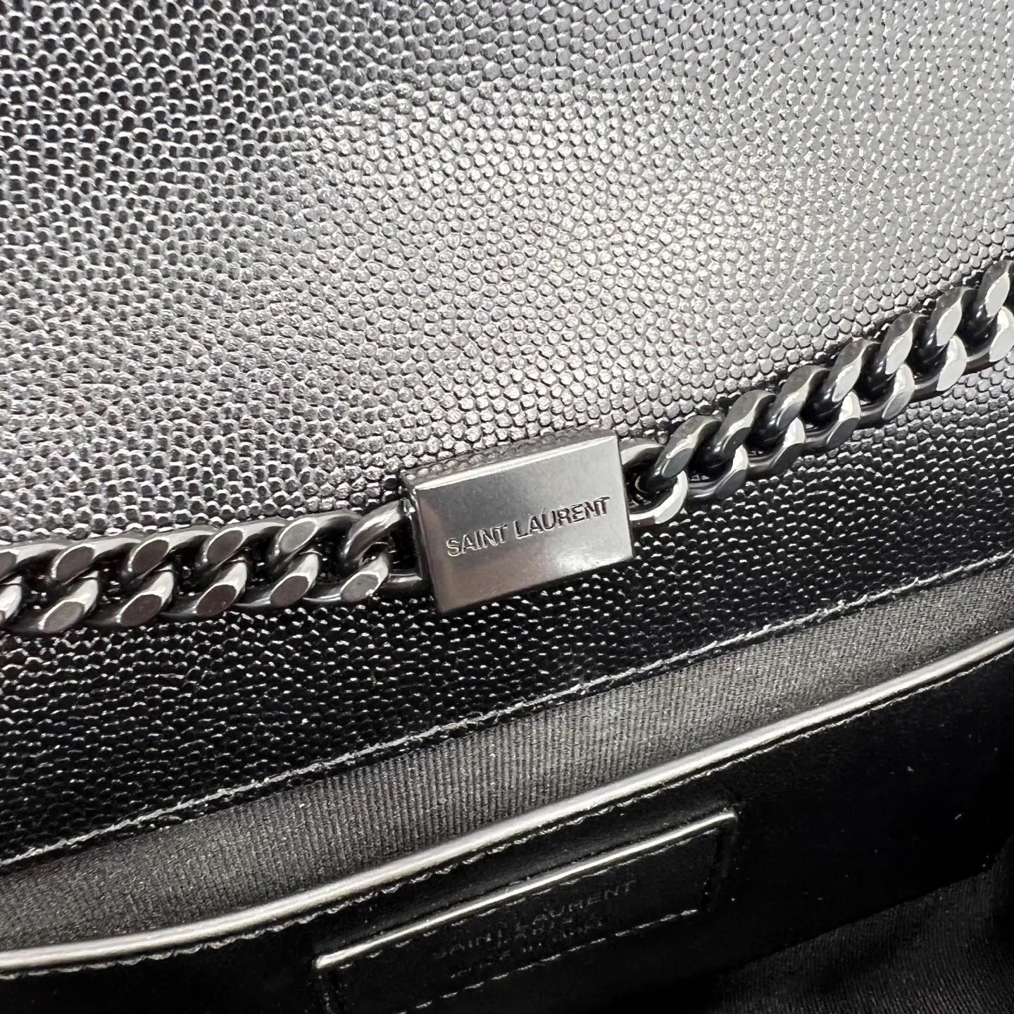 Silver Gold Chain Bag Leather