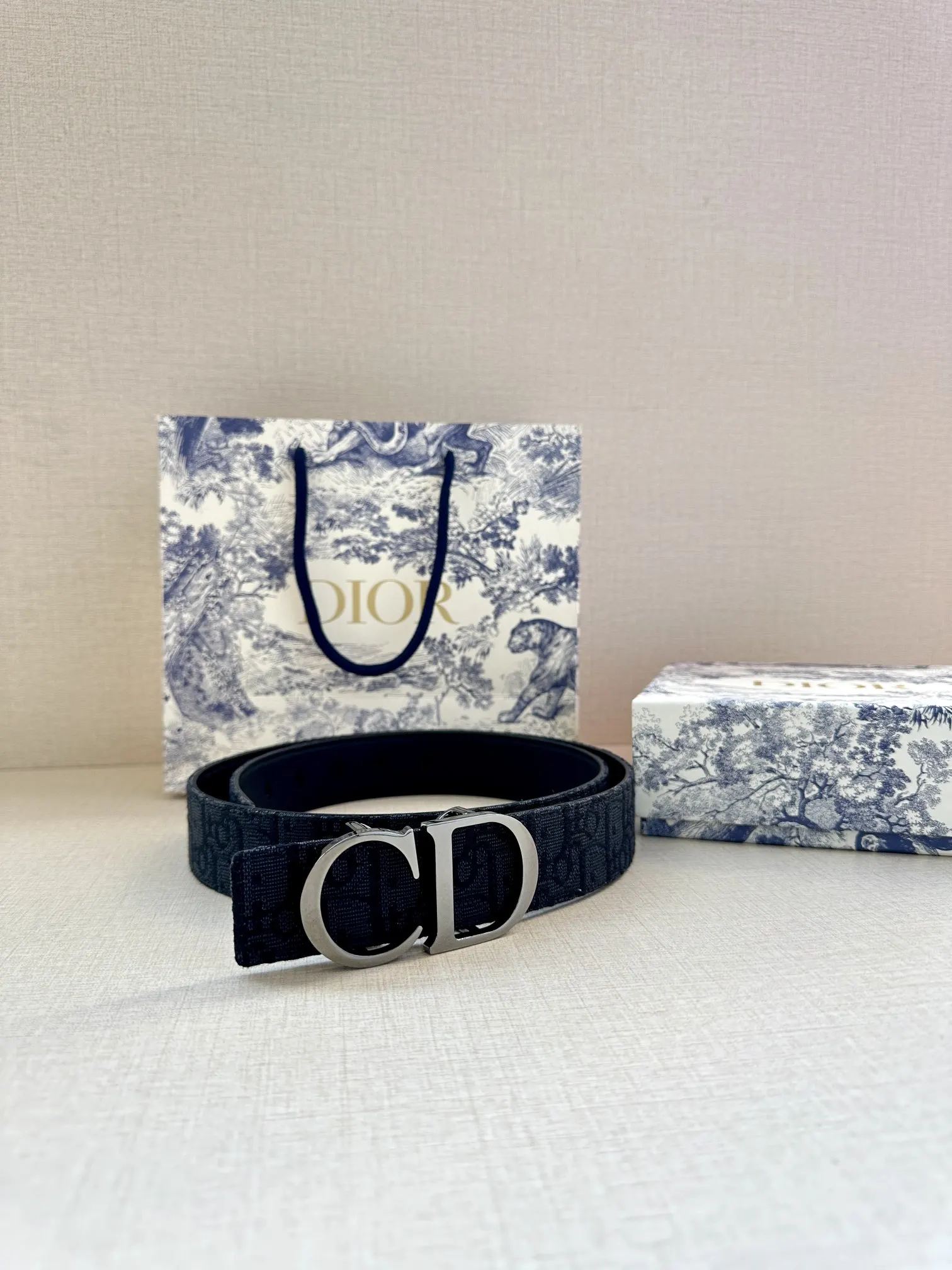 Dior 黑色Oblique腰带 双D扣