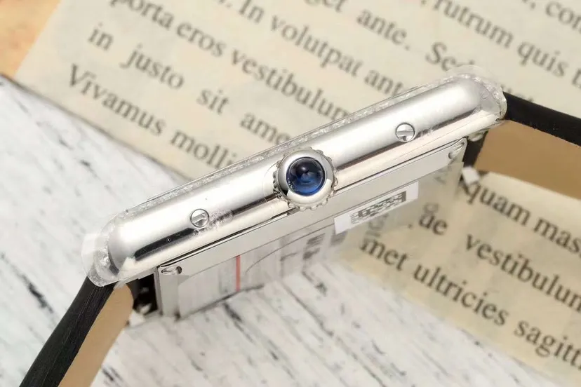 Cartier 白色 藍色 牛皮 手錶 經典腕表款