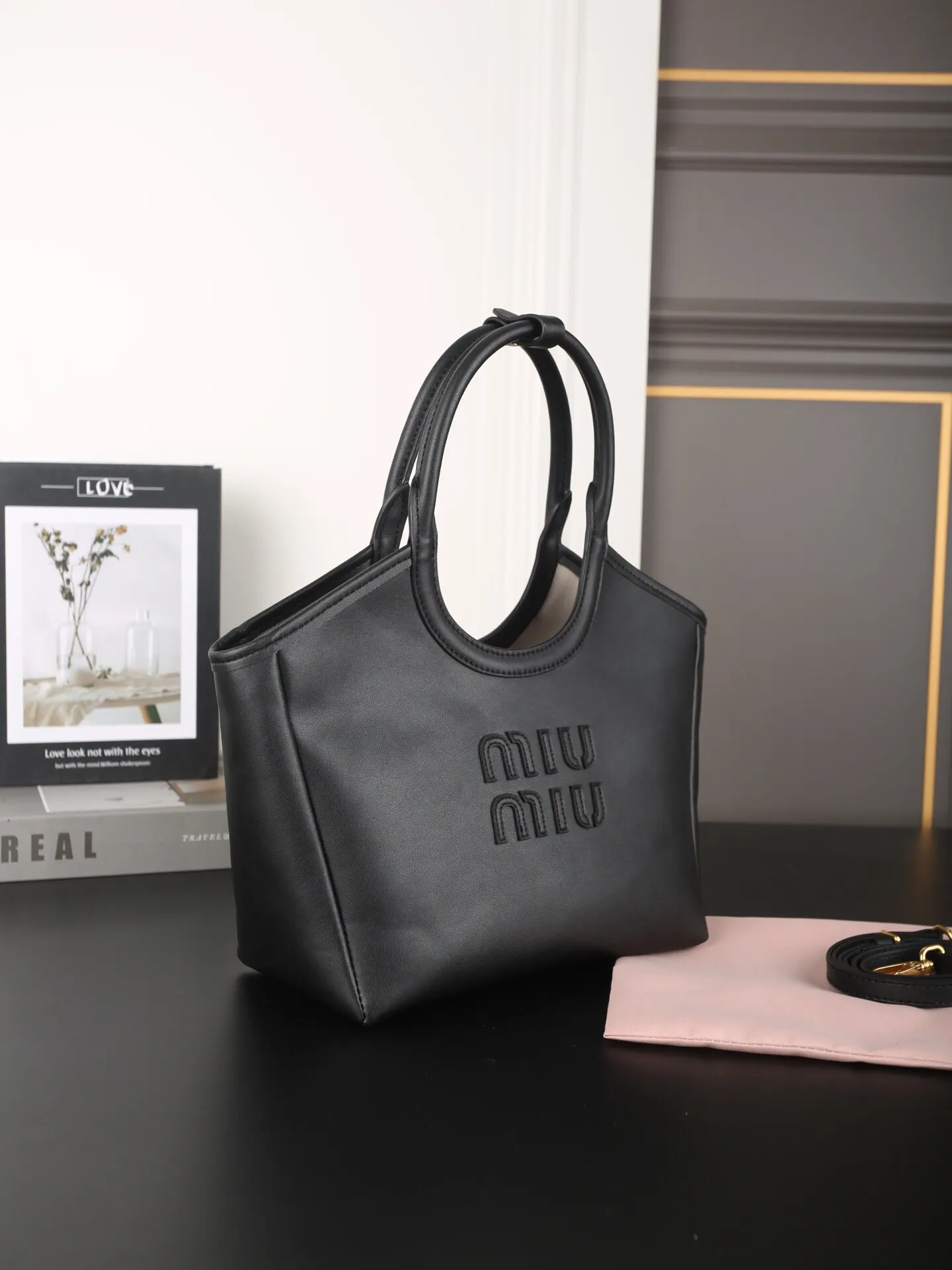 Miu 牛皮 托特包 大容量托特款
