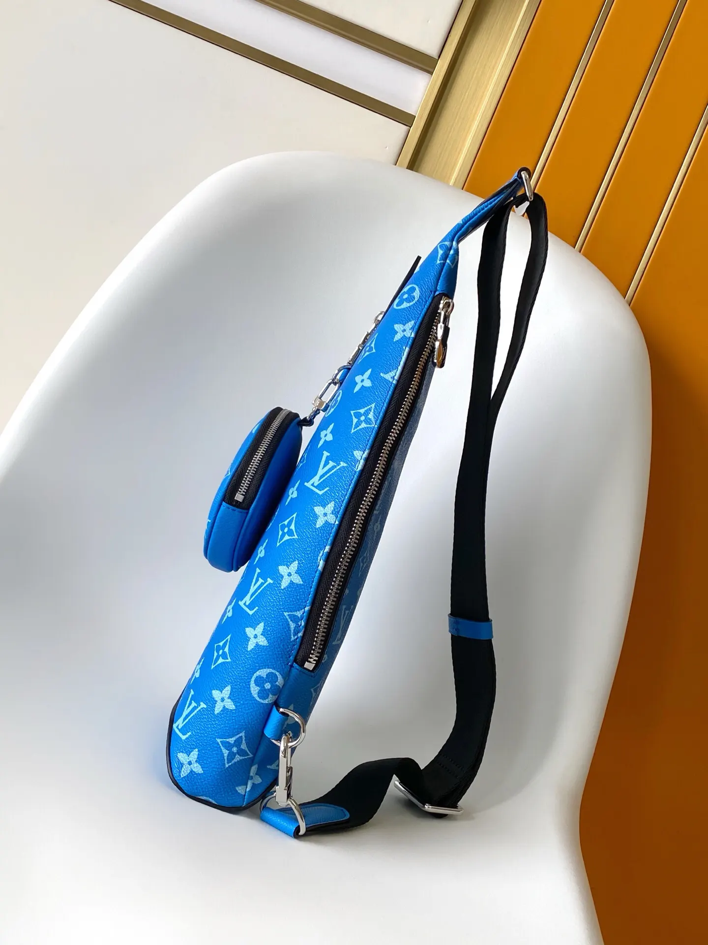 Blue Shoulder Bag Leather