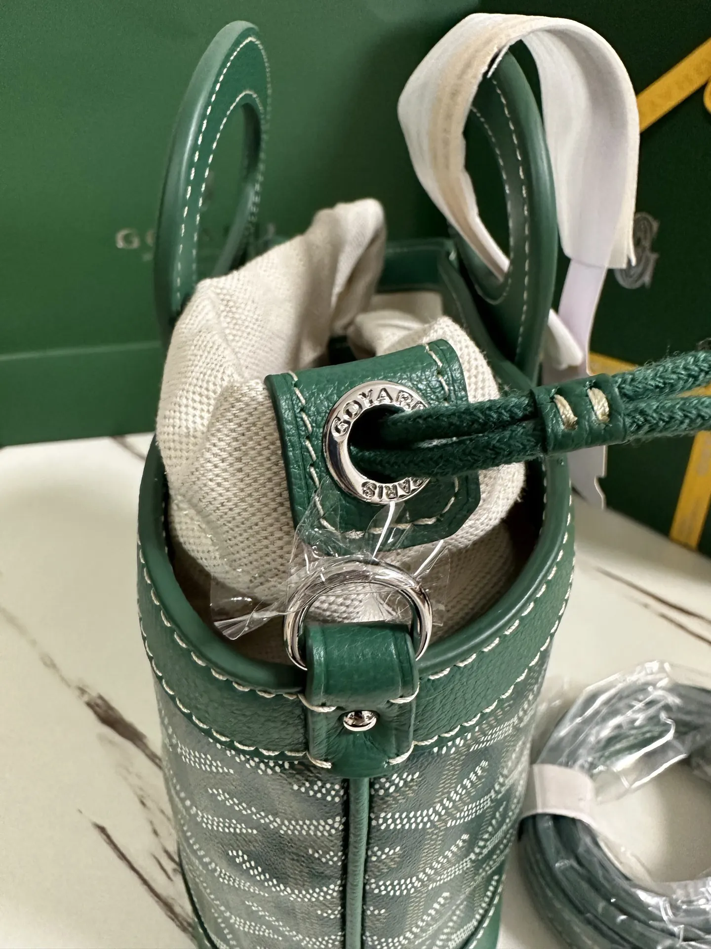 Goyard Green Shoulder Bag Leather