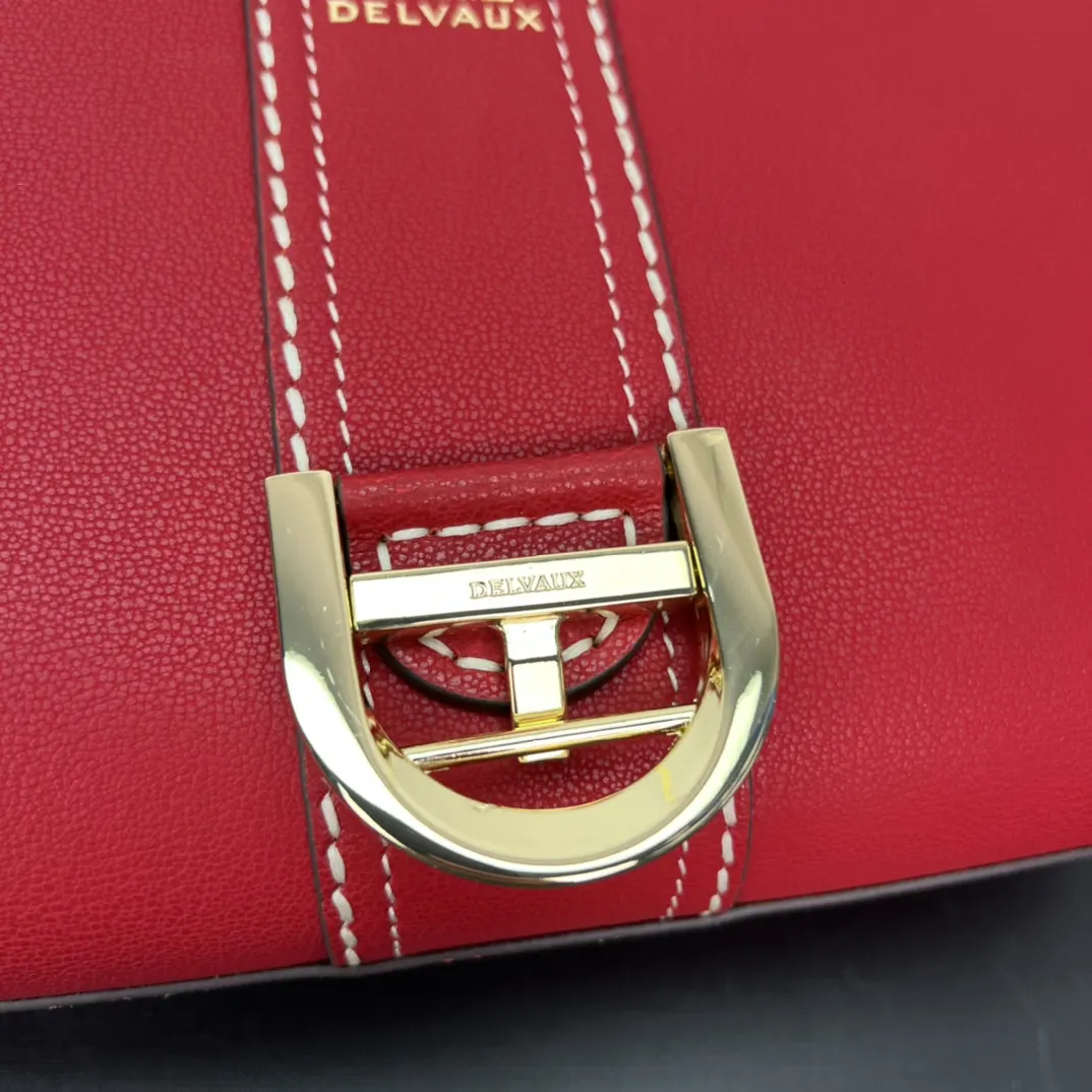 Delvaux 焦糖色 小牛皮 手提包 通勤手提款