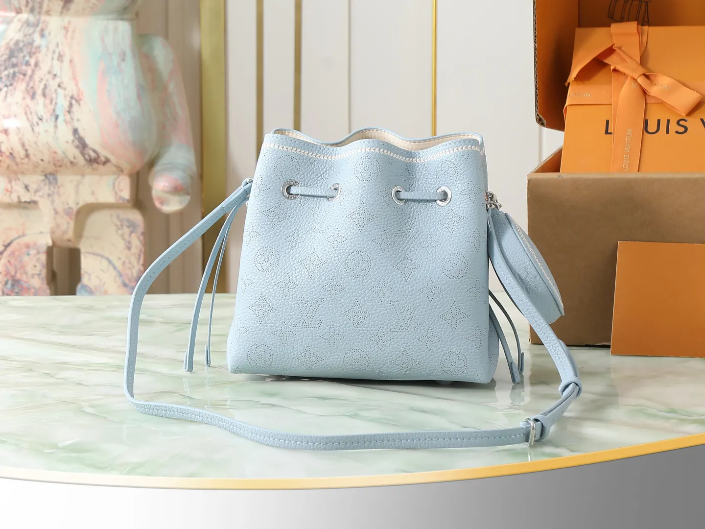 Blue Chain Bag Leather