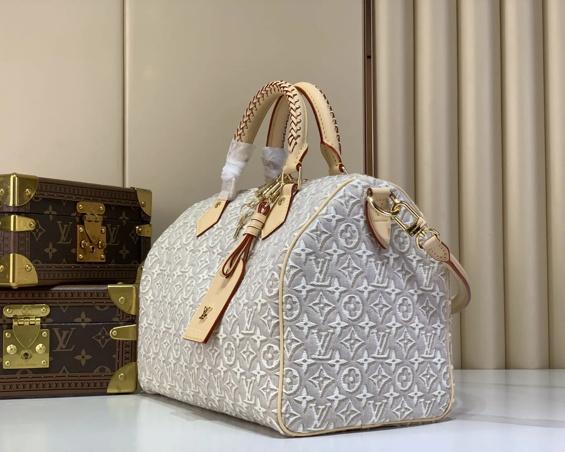LV Speedy 白色 帆布 收纳包 旅行收纳款