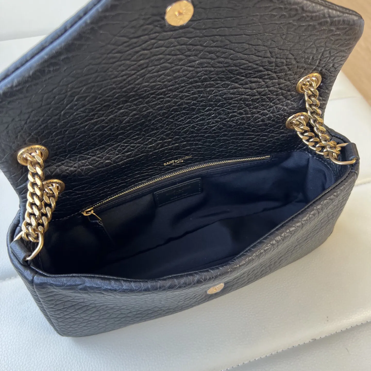 YSL 羊皮 CALYPSO羊皮革手袋 链条包 精致链条款
