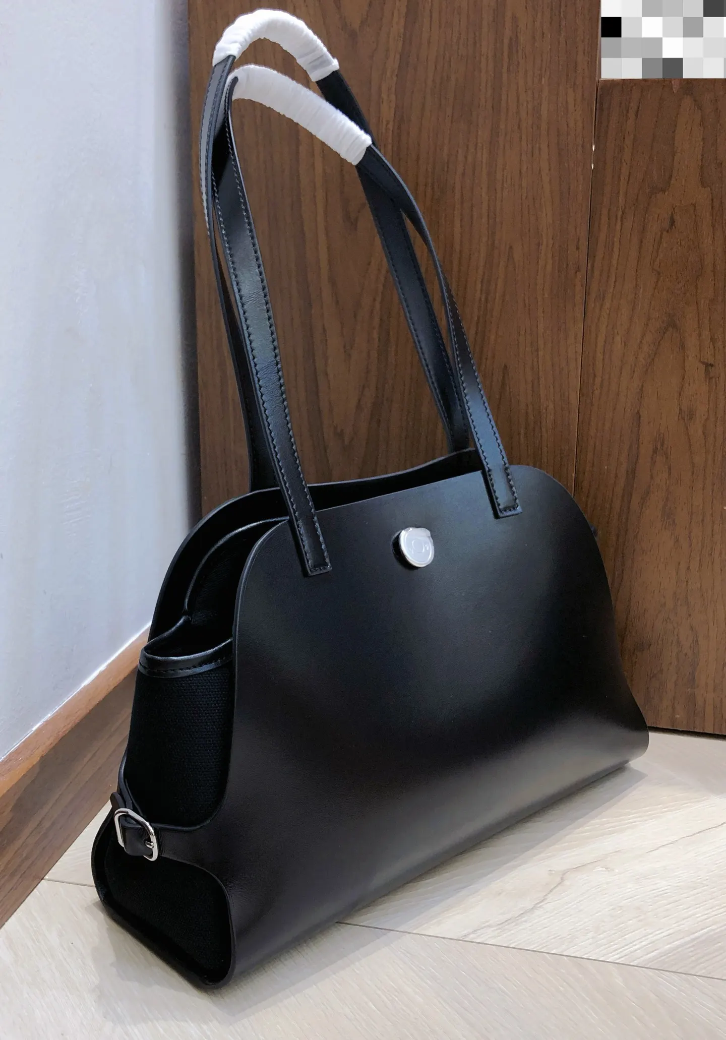 Hermes 黑色 帆布 腋下包 復古腋下背款