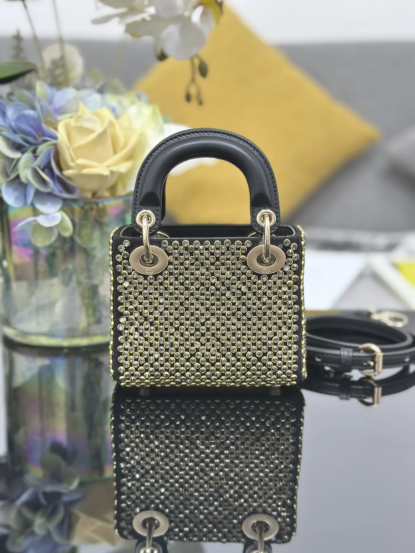 Dior Black Gold Chain Bag