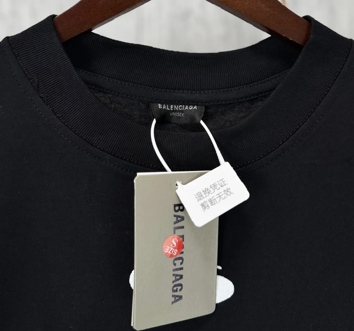 Balenciaga Letter Embroidery Short Sleeve T-Shirt Street