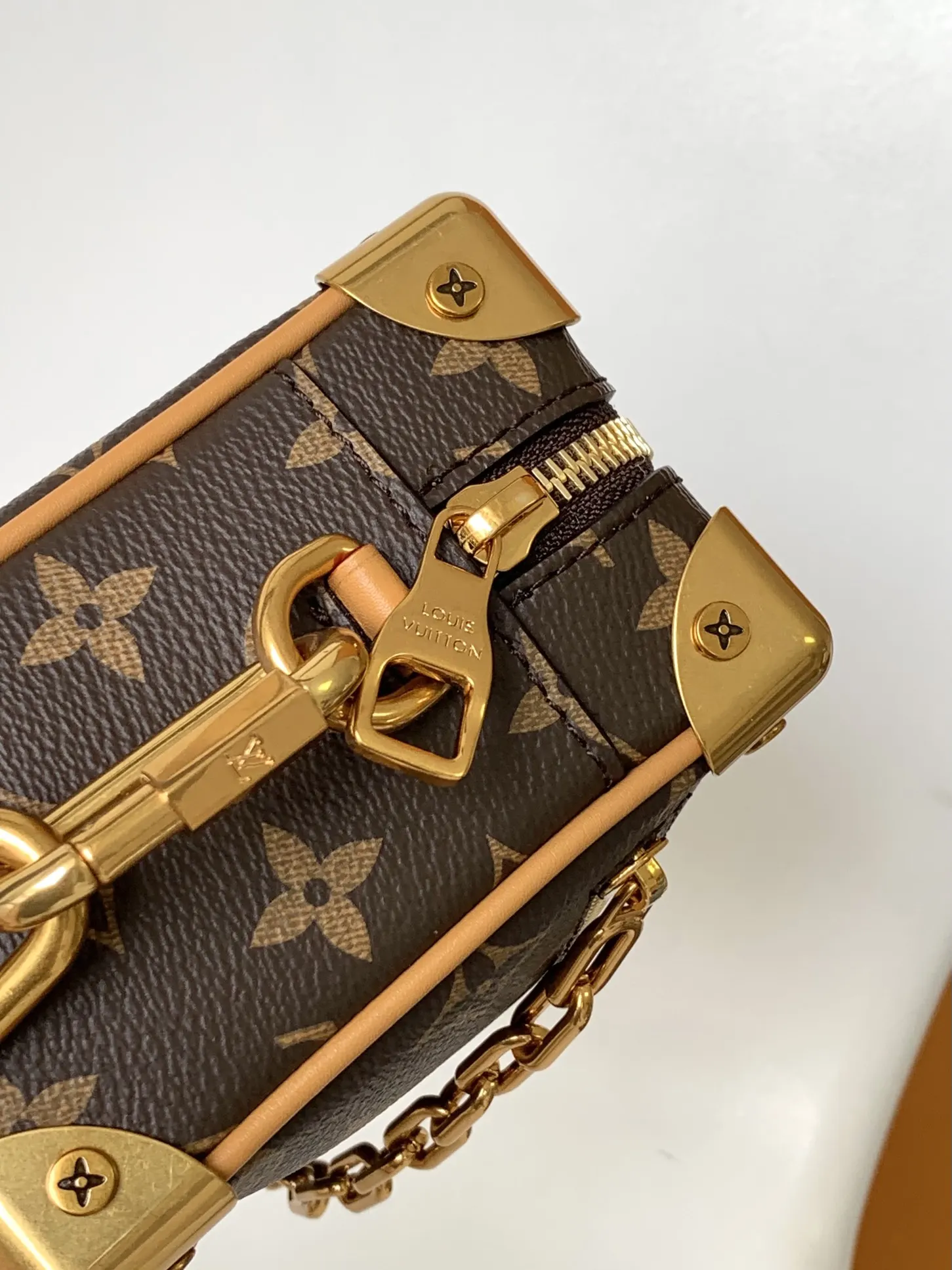 Black Monogram Chain Bag Leather