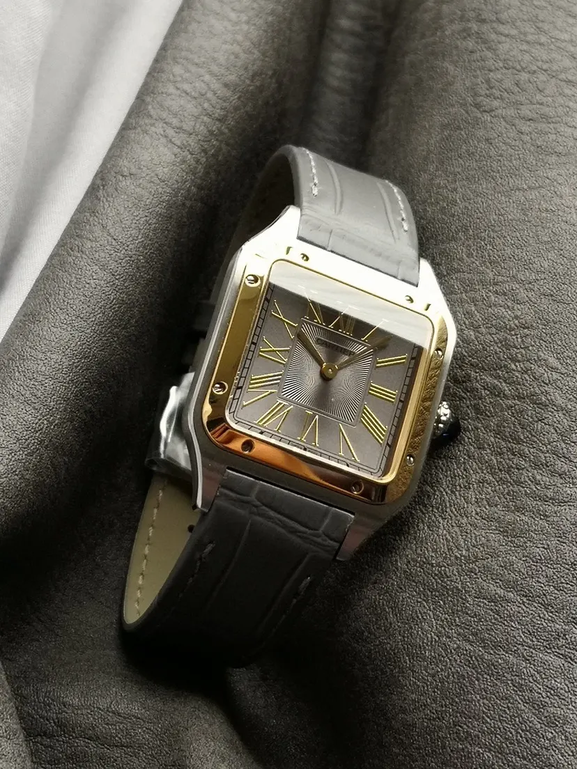 黑色 灰色 牛皮 厂新年重磅推介山度士 杜蒙经典系列不断 手表 经典腕表款