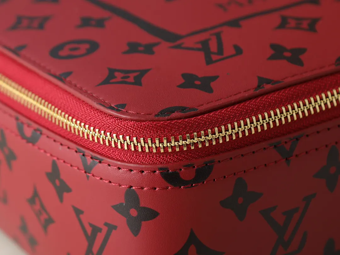 Red Monogram Organizer Pouch Travel