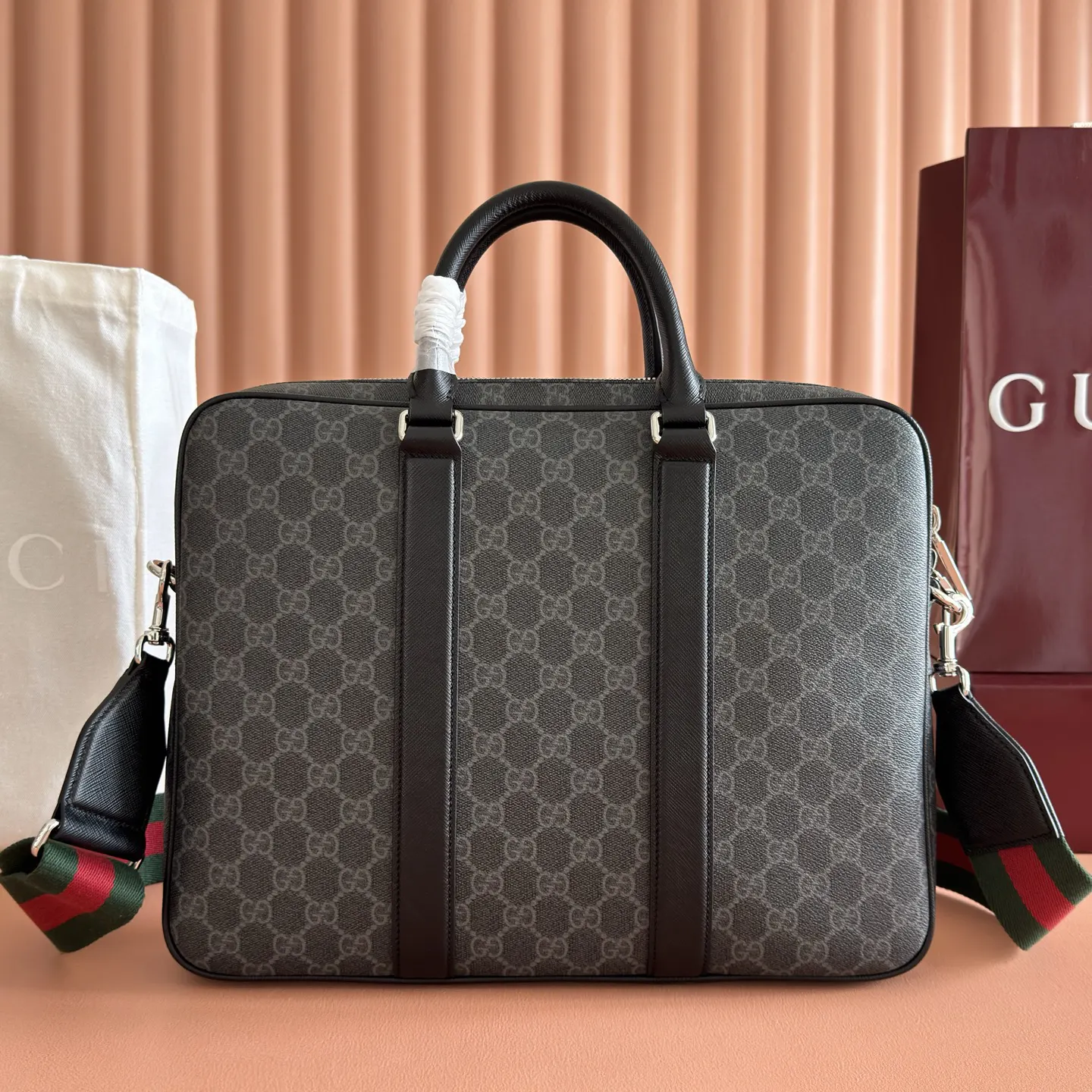 Black White Briefcase Business Commuter
