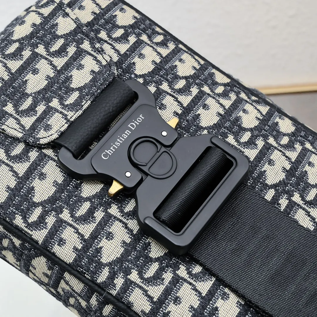Black Beige Belt Bag Casual Leather
