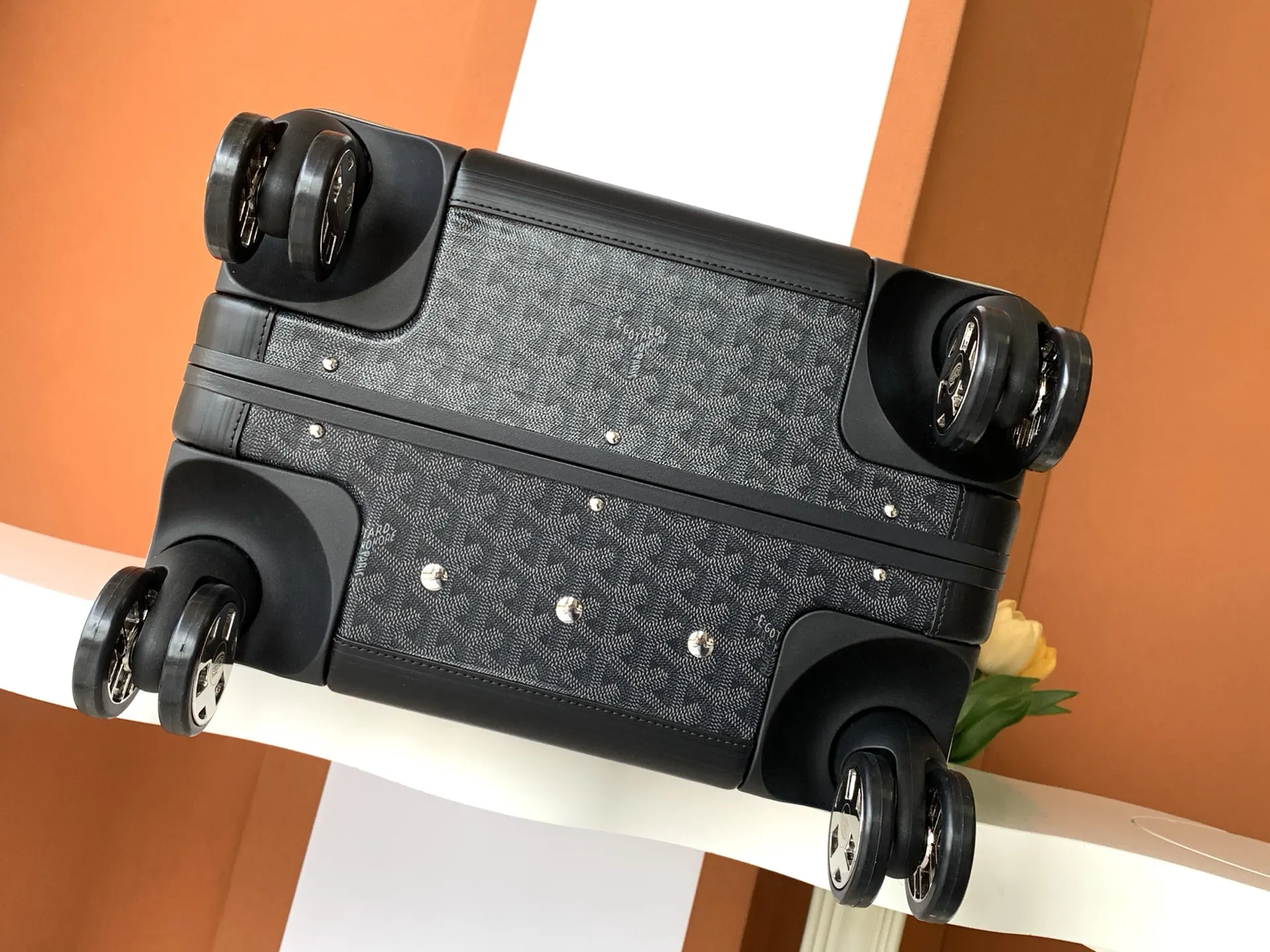 Goyard Black White Suitcase Travel Lightweight