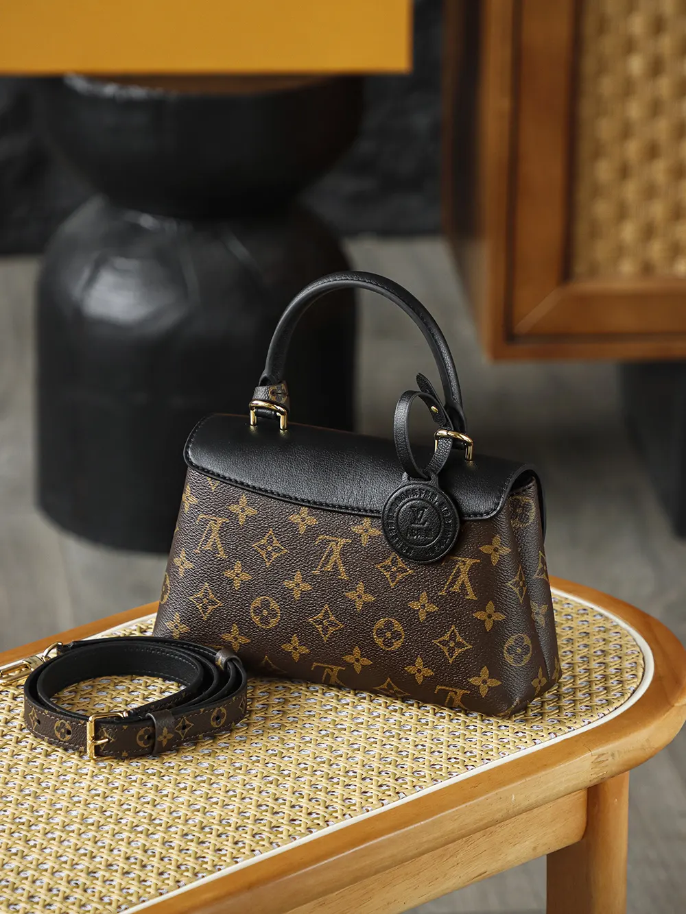 Black Monogram Top Handle Bag Commuter