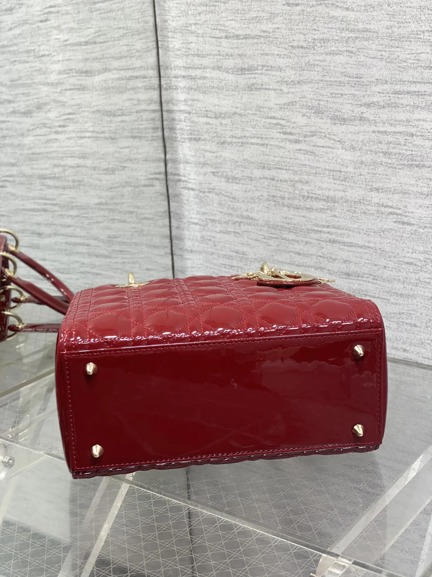 Dior Lady Dior Lady 酒紅色手提斜挎包 鳄纹