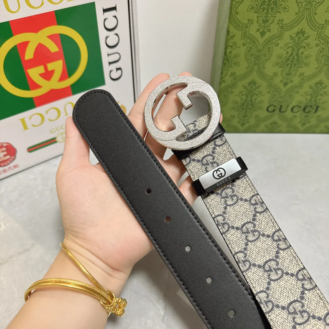 Gucci Double G 双G扣牛皮腰带