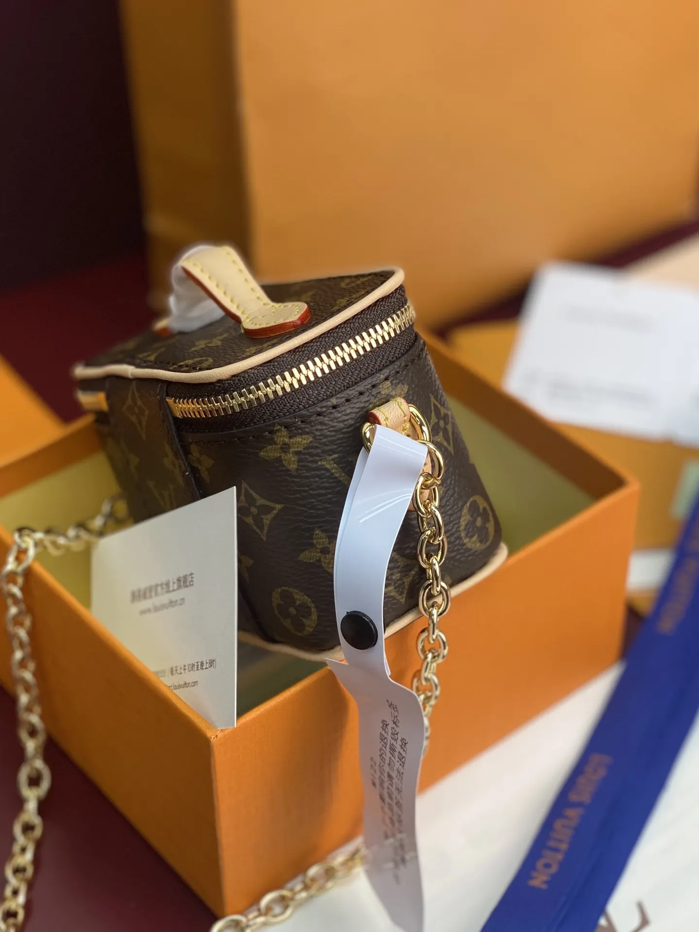 LV 老花 金色 帆布 批 老花 鏈條包 精致鏈條款