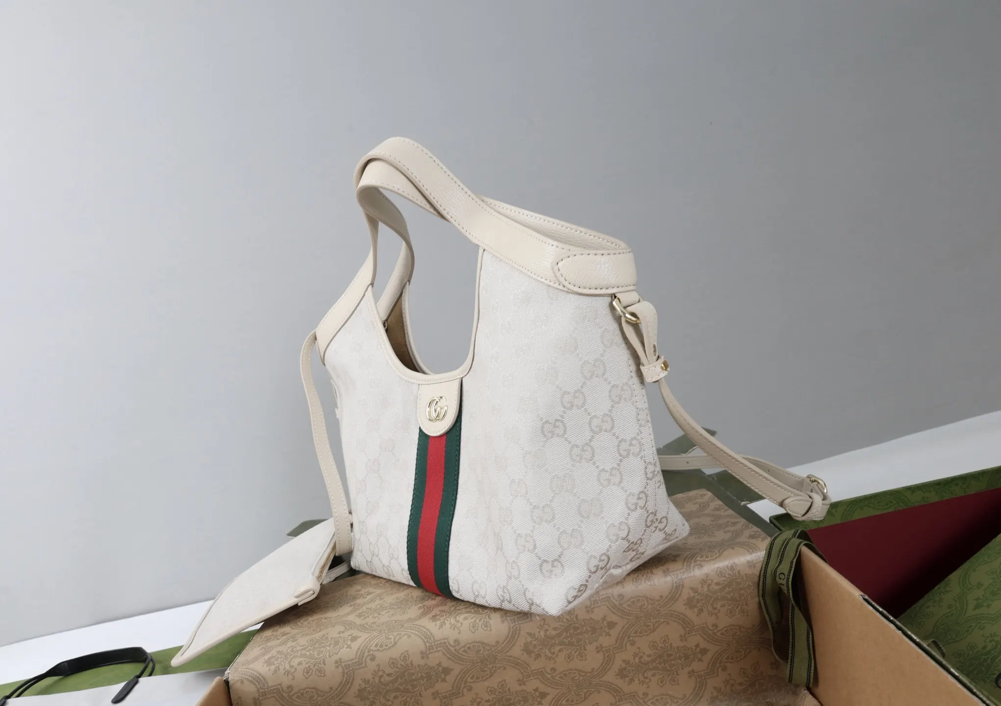 Green Brown Tote Bag Canvas