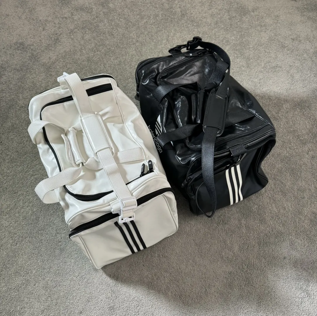 黑色 白色 旅行袋 大容量旅行款