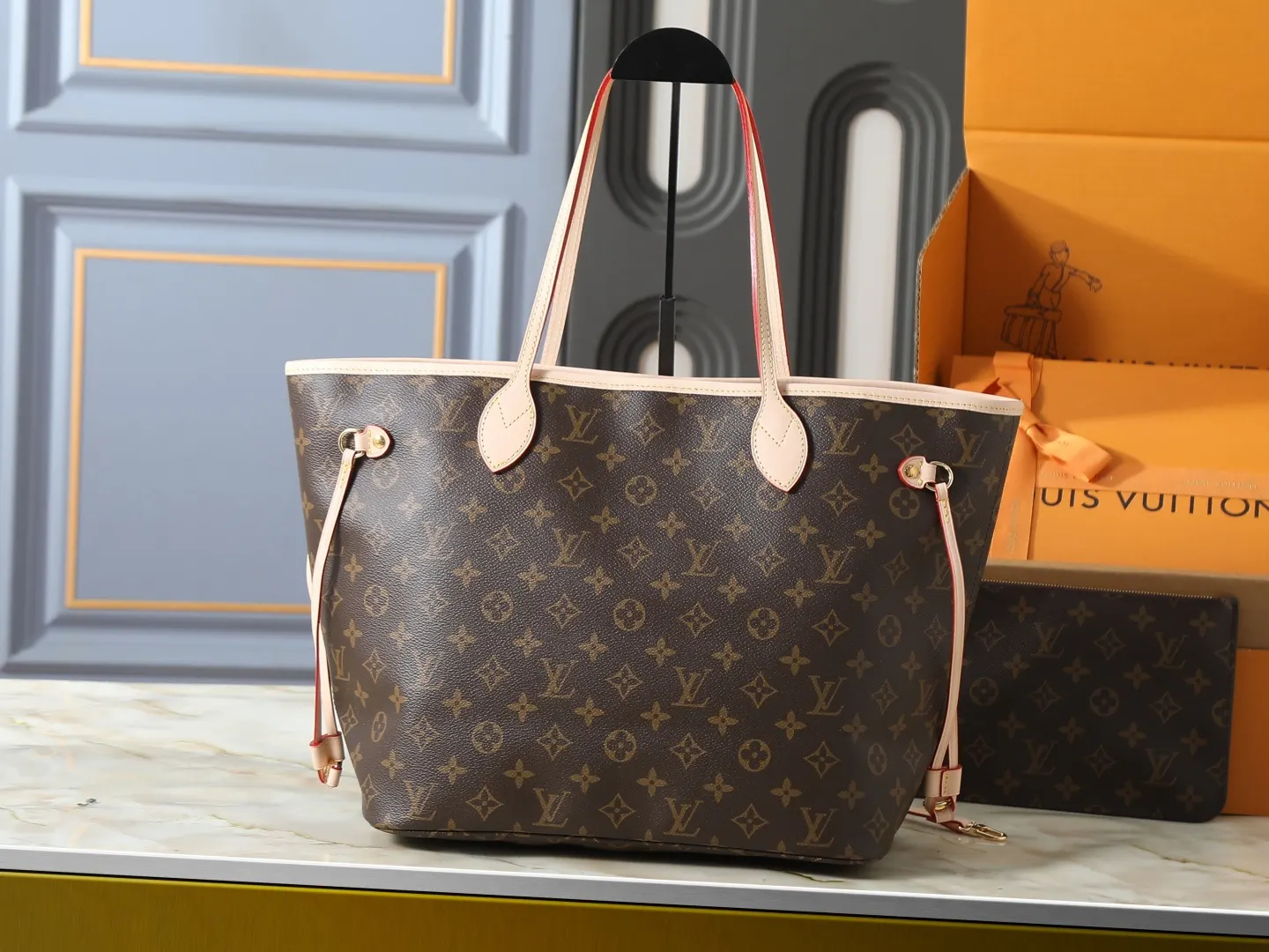 Neverfull 老花 帆布 手拿包 精致手拿款